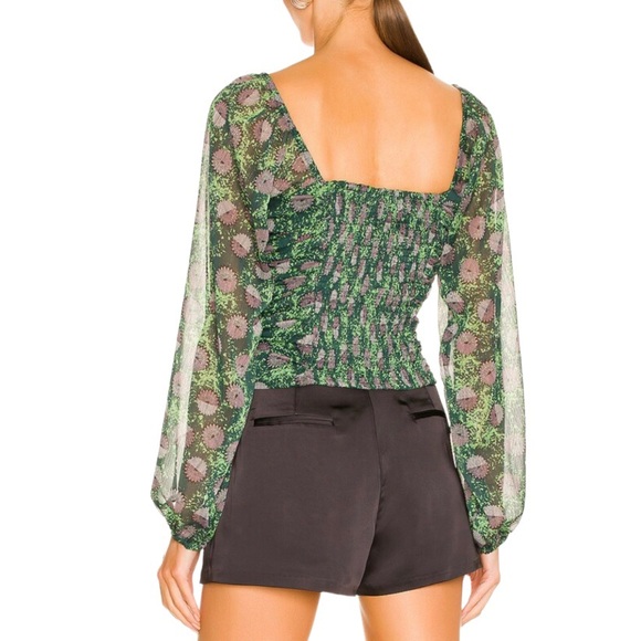 BCBGeneration || Woven Rouched Square Neck Top - Picture 4 of 4